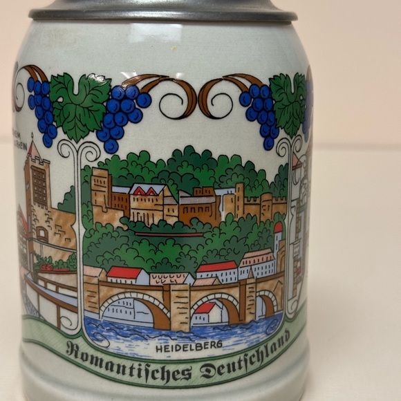 Vintage Germain Lidded Ceramic Stein Heidelberg Rüdesheim a. Rhein - Picture 13 of 14